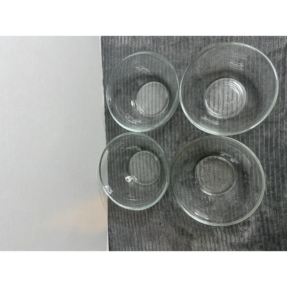 Set Of 4 Clear Mixing Bowls Small